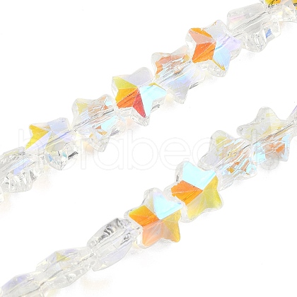 Electroplate Transparent Glass Beads Strands EGLA-U004-03A-HP03-1