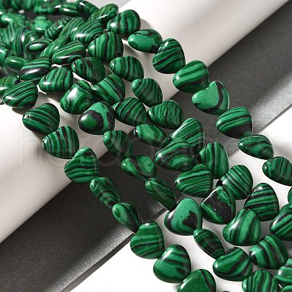 Synthetic Malachite Beads Strands G-R190-10mm-46-1