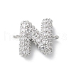 Brass Micro Pave Cubic Zirconia Letter Links KK-I717-04N-P-1