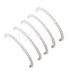 5Pcs 5 Styles Natural Freshwater Shell with Metal Moon Slice Charm Bracelets BJEW-JB11688-2-5