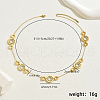 Stainless Steel Crystal Rhinestone Roman Numerals Double Circle Link Chain Necklaces for Women TW8896-1