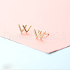 Brass Micro Pave Clear Cubic Zirconia Stud Earrings FS-WGE47D1-06-1