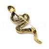 Snake Alloy Rhinestone Brooches for Backpack Clothes JEWB-Z040-01B-AG-2