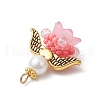 Glass Seed Beaded Angel Pendants PALLOY-MZ00713-03-4