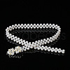 Alloy & Acrylic Imitation Pearl Beaded Elastic Chain Belts WG979C0-17-1
