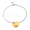 304 Stainless Steel Snake Chain Necklaces NJEW-P311-02B-P-2