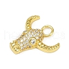 Brass Micro Pave Cubic Zirconia Pendants KK-M322-26G-2