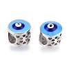 Brass Enamel European Beads KK-R053-10-2