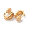 Brass Micro Pave Clear Cubic Zirconia Clip-on Earring Findings KK-K382-34G-2