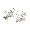 Eco-Friendly Brass Micro Pave Clear Cubic Zirconia Pendants KK-G405-13P-RS-2