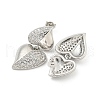 Heart Brass Pave Clear Cubic Zirconia Stud Earrings EJEW-M258-81P-2