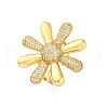 Brass Micro Pave Clear Cubic Zirconia Cuff Rings for Women RJEW-H248-02G-4