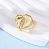 Brass Micro Pave Clear Cubic Zirconia Cuff Rings for Women RJEW-U043-07G-2