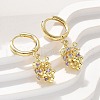 Brass Cubic Zirconia Hoop Earrings EJEW-Q015-02G-D-5