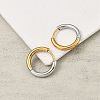 201 Stainless Steel Two Tone Hoop Earrings EJEW-Q002-01G-03-3