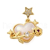 Brass Resin Pendants KK-V009-04G-1