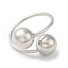 Rack Plating Brass Round Ball Cuff Rings RJEW-D015-01P-2