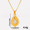 304 Stainless Steel Pave Natural White Shell Teardrop Pendant Necklaces RV9484-4-1
