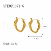 French Vintage Stainless Steel Hoop Earrings YQ8592-6-1