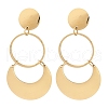 304 Stainless Steel Dangle Stud Earrings EJEW-P315-02A-G-2
