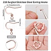 SUNNYCLUE 100Pcs 316 Surgical Stainless Steel Earring Hooks STAS-SC0006-43-3