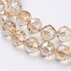 Electroplate Glass Beads Strands EGLA-J015-10mm-07-3