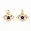 Brass Micro Pave Cubic Zirconia Charms KK-N257-21G-1