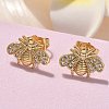 Brass Micro Pave Clear Cubic Zirconia Stud Earrings EJEW-D305-20G-02-5