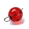 Drawbench Spray Painted Transparent Glass Round Connector Charms PALLOY-JF03509-01-4