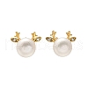925 Sterling Silver Micro Pave Clear Cubic Zirconia Stud Earrings for Women EJEW-K303-02A-G-4