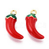 Brass Enamel Pendants KK-N257-51G-1