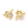 Brass Micro Pave Cubic Zirconia Pendants KK-N257-61G-2