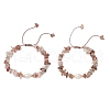 Adjustable Natural Black Gold Rutilated Quartz Chip Beads Braided Bead Bracelets BJEW-JB11913-2