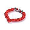 Adjustable Nylon Cord Braided Bead Bracelets and Rings Sets SJEW-JS01029-8