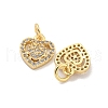 Brass Micro Pave Cubic Clear Zirconia Charms KK-Z044-23G-2