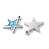 304 Stainless Steel Enamel Charms STAS-M102-20P-04-2
