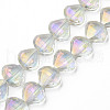 Electroplate Transparent Glass Beads Strands EGLA-N002-36-C04-1