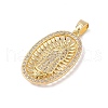 Brass Clear Cubic Zirconia Pendants KK-Z050-20G-2