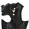 Butterfly Brass Dangle Stud Earrings EJEW-JE06461-01-2