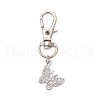 Butterfly Alloy Crystal Rhinestone Pendant Decorations HJEW-JM03205-2