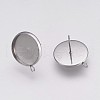 Non-Tarnish 202 Stainless Steel Stud Earring Settings STAS-I088-D-02P-2