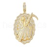Brass Micro Pave Cubic Zirconia Pendants KK-P293-35A-G-1