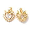 Brass Micro Pave Cubic Zirconia Pendants KK-M243-21G-2