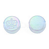 Rainbow Iridescent Plating Acrylic Beads OACR-N010-067-3
