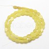 Oval Natural Olive Jade Beads Strands G-P102-01A-2