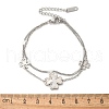 304 Stainless Steel Shell Pearl Pendant Multi-strand Bracelets BJEW-U028-01P-5