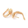 Brass Micro Pave Clear Cubic Zirconia Hoop Earrings EJEW-A107-01A-KCG-2