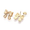 304 Stainless Steel ABS Plastic Imitation Pearl Stud Earrings EJEW-N059-04G-2
