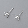 304 Stainless Steel Prong Earring Settings STAS-O098-06S-04-1