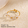 Flower 304 Stainless Steel with Cubic Zirconia Cuff Rings for Women FS-WG31CBD-01-1